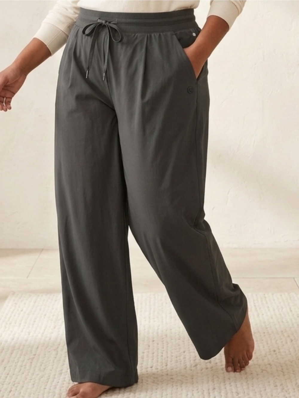 Apana Green Wide Leg Yoga Lifestyle Pants High Rise Size XL